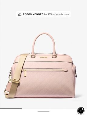 Michael Kors Blush Pink Travel Duffel with Beige Strap